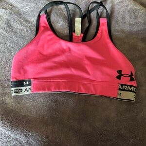 Under Armour Hot Pink and Black Sports Bra